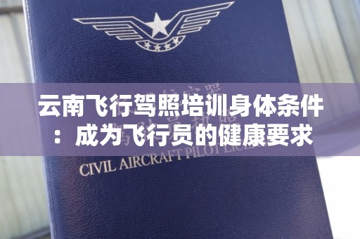 云南飞行驾照培训身体条件：成为飞行员的健康要求