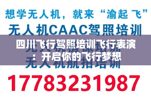 四川飞行驾照培训飞行表演：开启你的飞行梦想