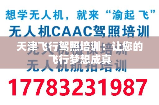 天津飞行驾照培训：让您的飞行梦想成真