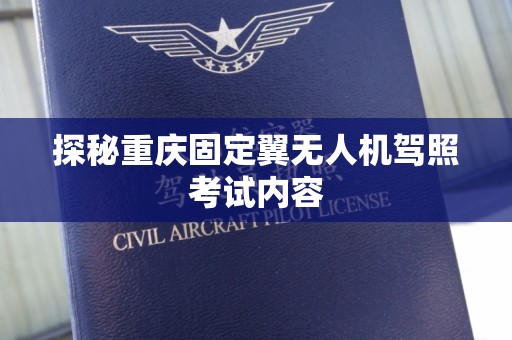 探秘重庆固定翼无人机驾照考试内容