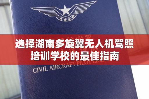 选择湖南多旋翼无人机驾照培训学校的最佳指南