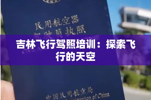吉林飞行驾照培训：探索飞行的天空