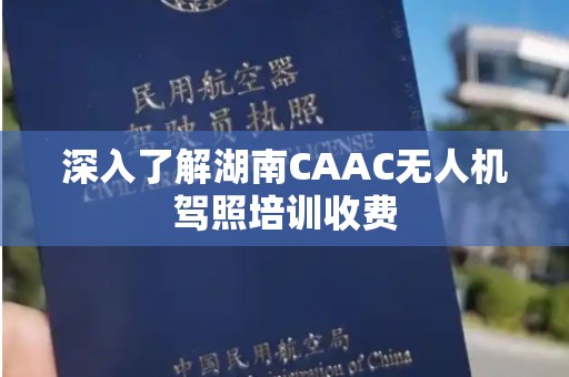 深入了解湖南CAAC无人机驾照培训收费