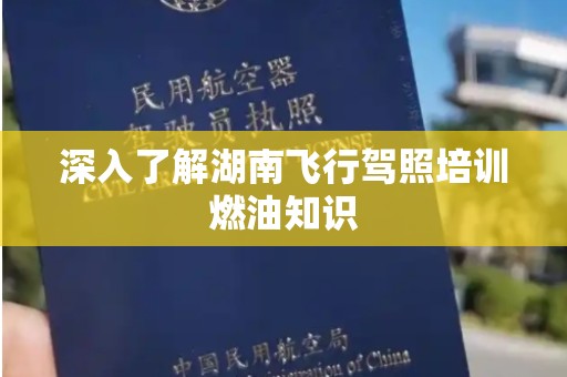 深入了解湖南飞行驾照培训燃油知识
