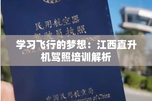 学习飞行的梦想：江西直升机驾照培训解析