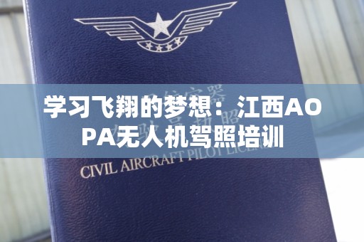 学习飞翔的梦想：江西AOPA无人机驾照培训