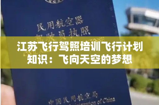 江苏飞行驾照培训飞行计划知识：飞向天空的梦想