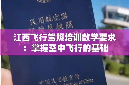 江西飞行驾照培训数学要求：掌握空中飞行的基础