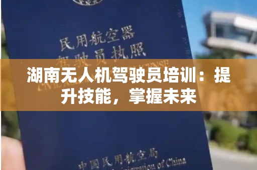 湖南无人机驾驶员培训：提升技能，掌握未来