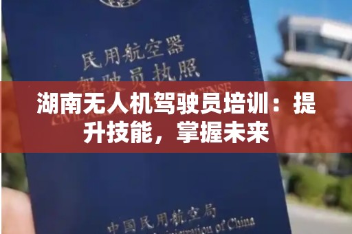 湖南无人机驾驶员培训：提升技能，掌握未来