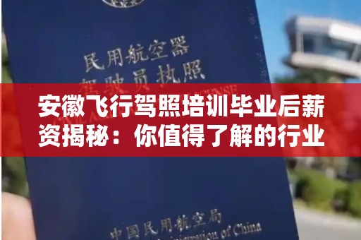 安徽飞行驾照培训毕业后薪资揭秘：你值得了解的行业前景与薪酬情况