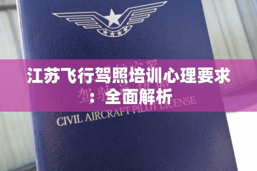 江苏飞行驾照培训心理要求：全面解析