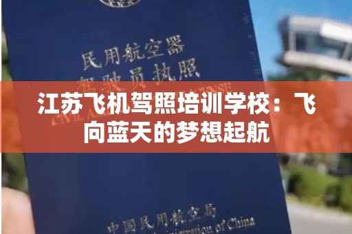 江苏飞机驾照培训学校：飞向蓝天的梦想起航