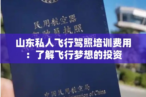 山东私人飞行驾照培训费用：了解飞行梦想的投资