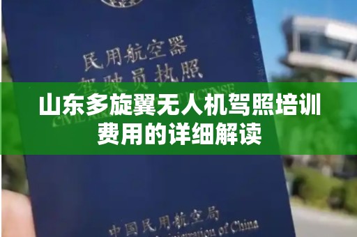 山东多旋翼无人机驾照培训费用的详细解读