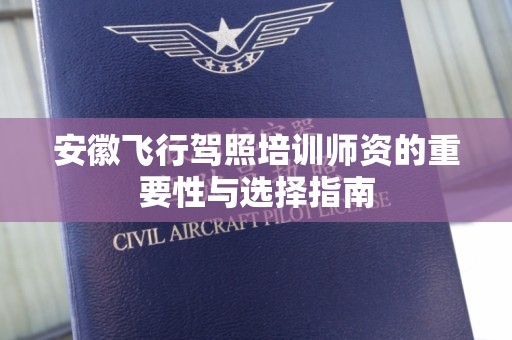 安徽飞行驾照培训师资的重要性与选择指南