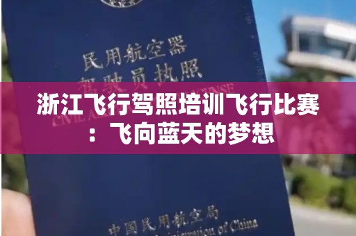浙江飞行驾照培训飞行比赛：飞向蓝天的梦想