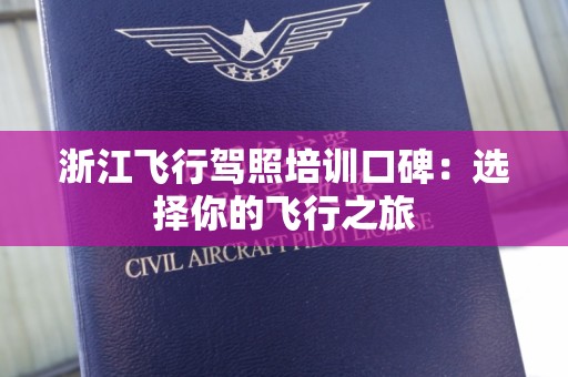 浙江飞行驾照培训口碑：选择你的飞行之旅