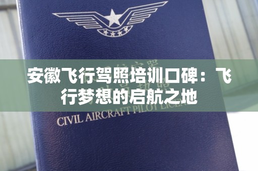 安徽飞行驾照培训口碑：飞行梦想的启航之地