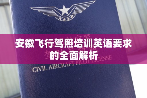 安徽飞行驾照培训英语要求的全面解析
