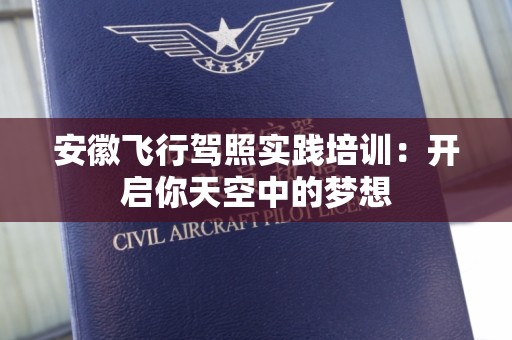安徽飞行驾照实践培训：开启你天空中的梦想