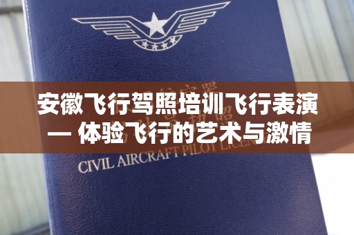 安徽飞行驾照培训飞行表演 — 体验飞行的艺术与激情