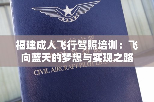 福建成人飞行驾照培训：飞向蓝天的梦想与实现之路