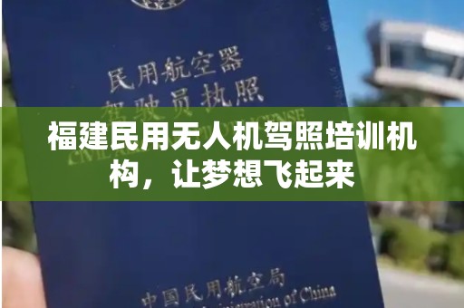 福建民用无人机驾照培训机构，让梦想飞起来