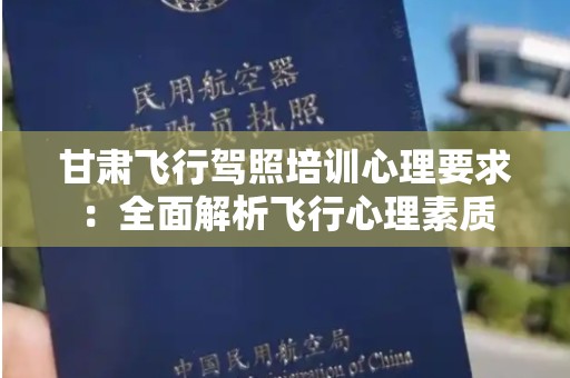甘肃飞行驾照培训心理要求：全面解析飞行心理素质