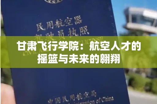 甘肃飞行学院：航空人才的摇篮与未来的翱翔
