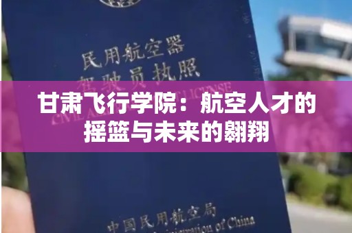 甘肃飞行学院：航空人才的摇篮与未来的翱翔
