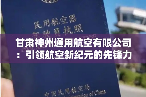 甘肃神州通用航空有限公司：引领航空新纪元的先锋力量