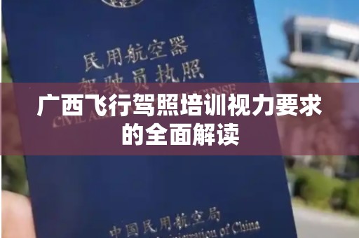 广西飞行驾照培训视力要求的全面解读