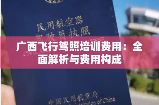 广西飞行驾照培训费用：全面解析与费用构成