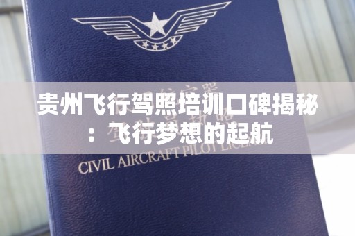 贵州飞行驾照培训口碑揭秘：飞行梦想的起航
