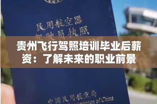 贵州飞行驾照培训毕业后薪资：了解未来的职业前景
