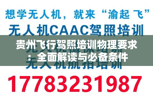 贵州飞行驾照培训物理要求：全面解读与必备条件