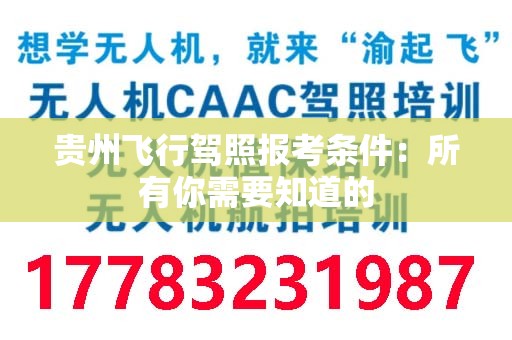 贵州飞行驾照报考条件：所有你需要知道的