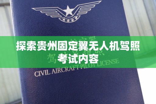 探索贵州固定翼无人机驾照考试内容