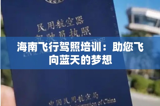 海南飞行驾照培训：助您飞向蓝天的梦想