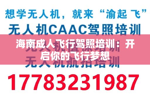海南成人飞行驾照培训：开启你的飞行梦想