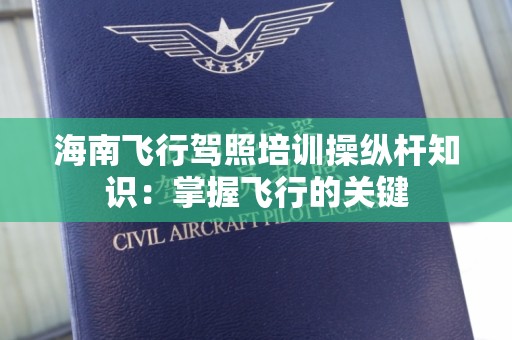 海南飞行驾照培训操纵杆知识：掌握飞行的关键