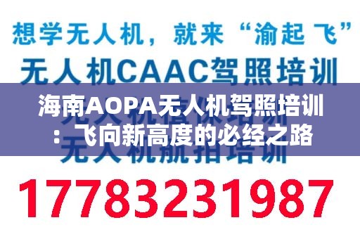 海南AOPA无人机驾照培训：飞向新高度的必经之路