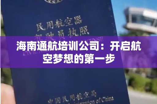 海南通航培训公司：开启航空梦想的第一步