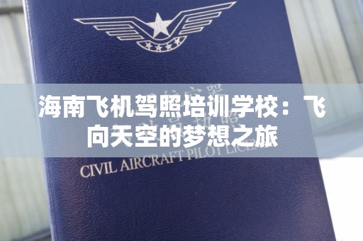 海南飞机驾照培训学校：飞向天空的梦想之旅