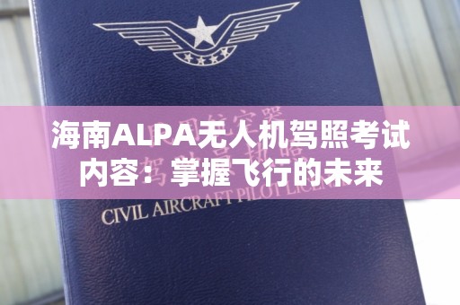 海南ALPA无人机驾照考试内容：掌握飞行的未来