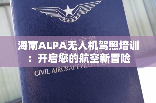 海南ALPA无人机驾照培训：开启您的航空新冒险