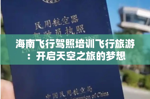 海南飞行驾照培训飞行旅游：开启天空之旅的梦想