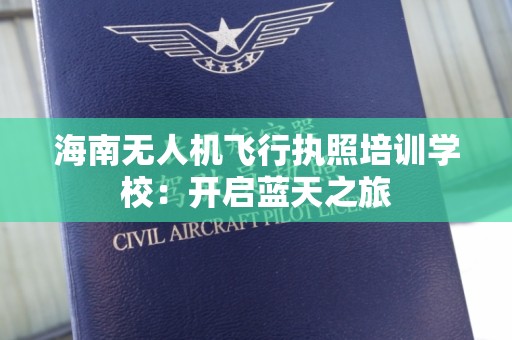 海南无人机飞行执照培训学校：开启蓝天之旅