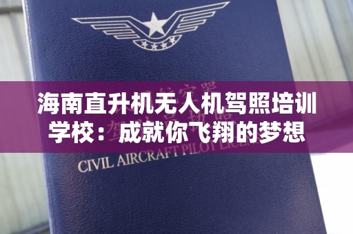 海南直升机无人机驾照培训学校：成就你飞翔的梦想